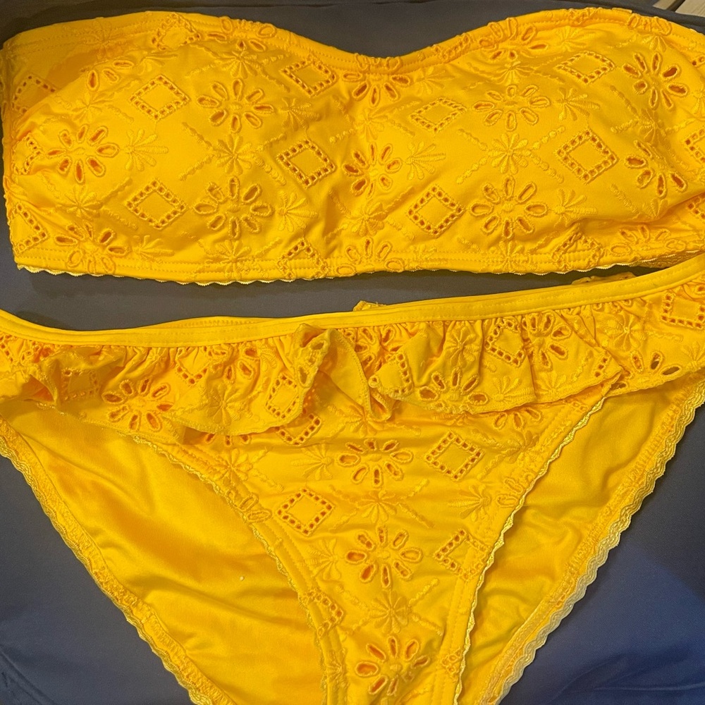 Kate Spade Yellow Eyelet Bikini Set